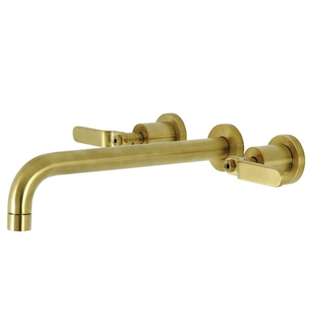 Kingston Brass KS8057KL Wall Mount Tub Faucet, Brushed Brass KS8057KL